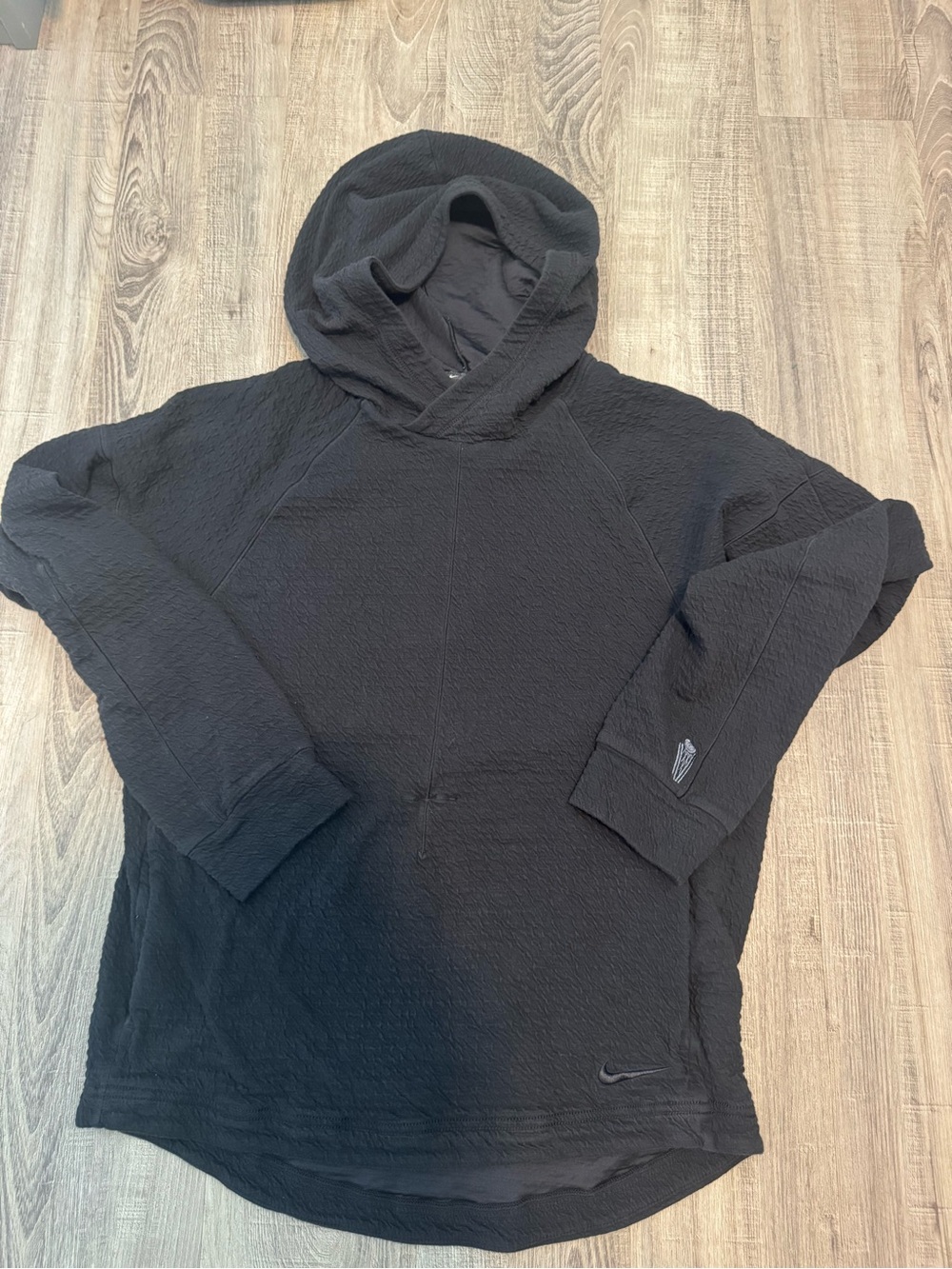 Nike Black Textured Hooded Sweatshirt